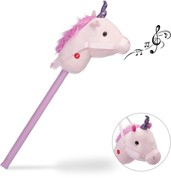 stokpaard eenhoorn - met geluid - eenhoorn - roze van Angel Toys