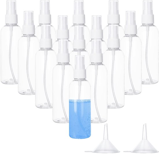Store_8 - Spuitfles - Herbruikbare plastic reisfles - Wit - 100 ml - Voor huidverzorging en reiniging - Geschikt voor reizen - 20 stuks