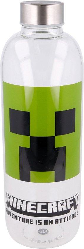 Storline Minecraft Glazen Waterfles 1L-Creeper (Diversen) Nieuw