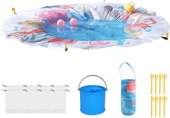 Strandzwembad Peuters - Opblaasbadje Baby - Waterpret Buiten - Zandbestendig Ontwerp - 1.4 Meter - Blauw