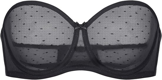 Strapless bh's van mesh voor dames | Met beugel, transparant en ongevoerd, mesh met stippen, glad kant, doorschijnend, grote maten, natuurlijke vorm