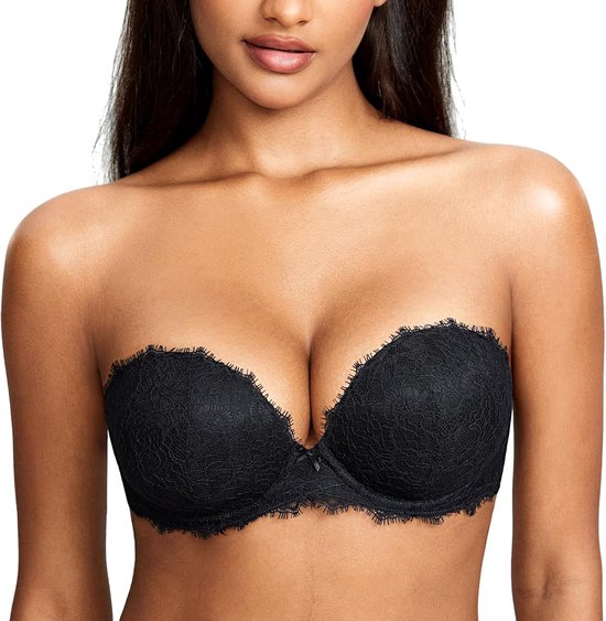 Strapless push-up bh voor dames Jomarley-kant, voorgevormd, met