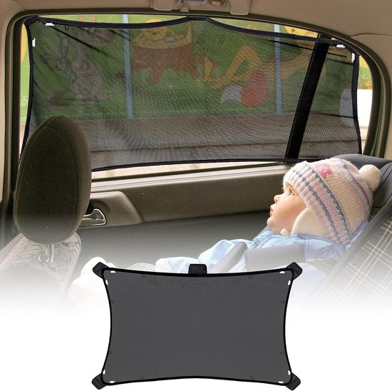 Stretch om te passen zonnescherm - 1 pak (668 x 347 cm) - Volledige bescherming tegen verblinding door de zon en UV-stralen - Baby autoraamscherm zonnescherm auto baby van Smartproduct.