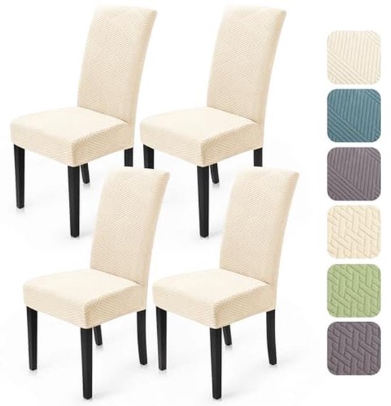 Stretch Stoelhoezen 4 Stuks Verwijderbaar en Wasbaar voor Eetkamerstoelen