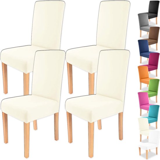 Stretch stoelhoezen Charles ronde en vierkante rugleuningen - bi-elastische pasvorm met Oeko-Tex zegel Standaard 100: “Certified Trust”. van BellaCura