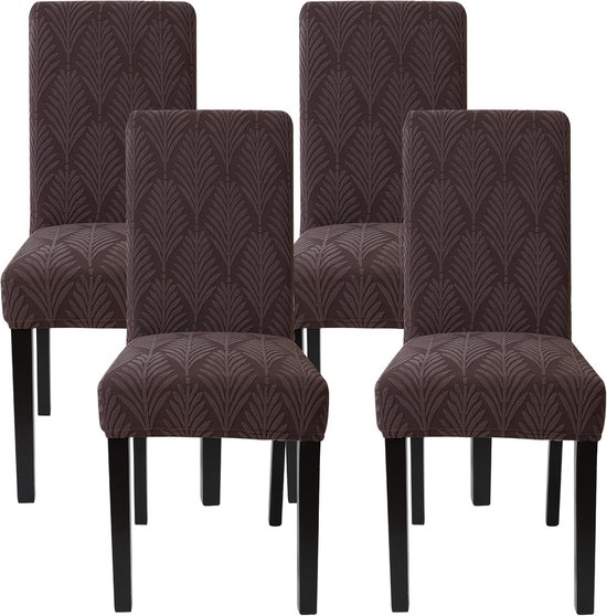 Stretch Stoelhoezen Hoge Rugleuning Afneembaar en Wasbaar voor Eetkamerstoelen (4 stuks) van Merkloos