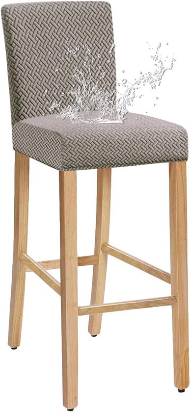 Stretch Stoelhoezen Set van 2 - Afneembaar & Wasbaar voor Draaistoelen en Barkrukken - Taupe