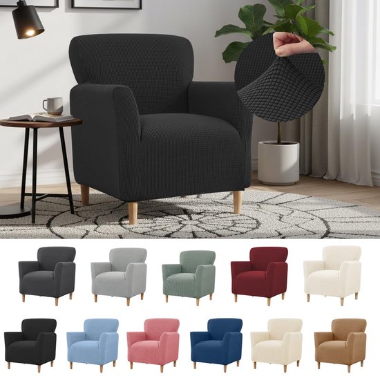 Stretchfauteuilbescherming met armsteunen, elastisch gebreid slip-over hoes voor fauteuil, gestoffeerde stoelen, universele fauteuilbescherming voor woonkamer, kantoor, bescherming om te beschermen