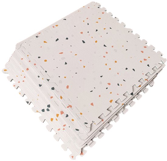 StrongFlow baby speelmat van foam - Terrazzo - Kruipmat - Zachte Vloertegels - 120 x 180 cm - Speelkleed - Zacht
