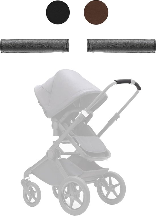 Stuurhoes Kinderwagen - Handvat Beschermer - Kinderwagen Gebruik - Handgemaakt Spanje - 24.5x11.5x3.5cm - Zwart