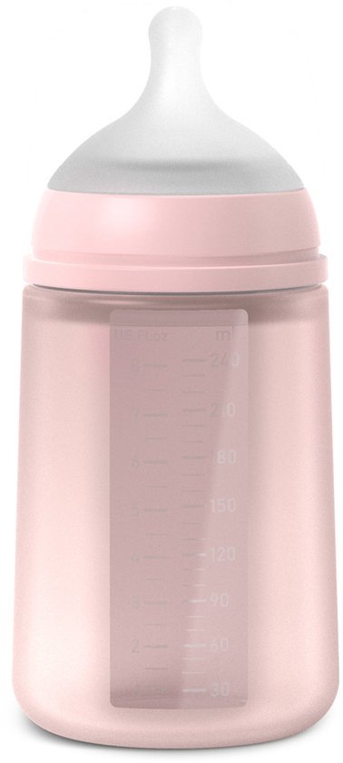 Suavinex Colour Essence Fles - Medium Flow - 240ml - Silicone - Roze