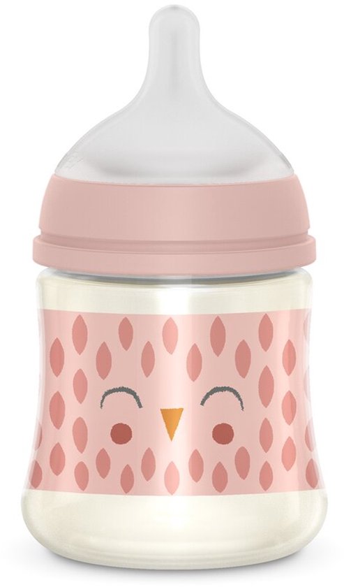 Suavinex SX Pro Zuigfles – 150 ml – Slow Flow – Silicone Speen – Anti-Koliek – BPA-vrij – Feather Pink