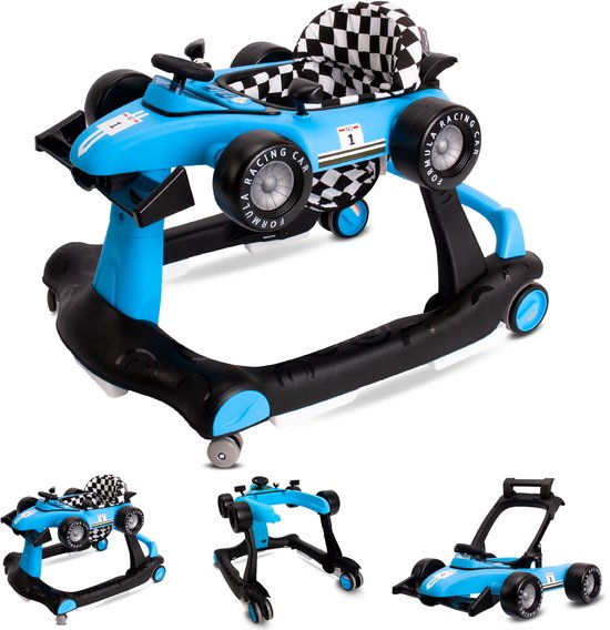 sun baby Loopstoel, baby walker vanaf 6 maanden, verstelbare hoogte, geluiden, lichten, spiegels - Blauw van Sun Baby