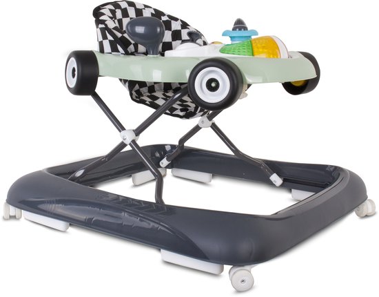 sun baby Loopstoel, baby walker vanaf 6 maanden, verstelbare hoogte, rubberen wielen - Salie-Zwart van Sun Baby