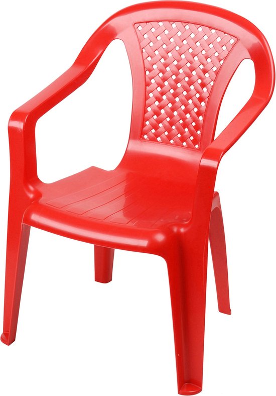 Sunnydays Kinderstoel - rood - kunststof - buiten/binnen - L37 x B35 x H52 cm - tuinstoelen van Sunnydays