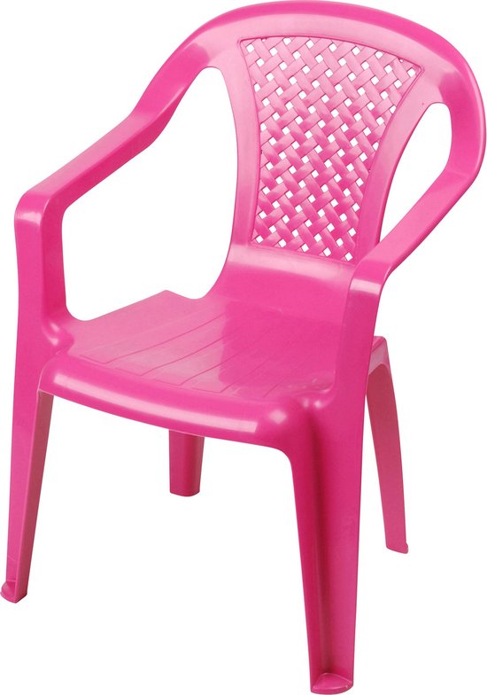 Sunnydays Kinderstoel - roze - kunststof - buiten/binnen - L37 x B35 x H52 cm - tuinstoelen van Sunnydays
