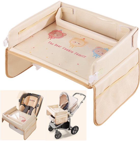 Suntac Tafel voor kinderen in de autostoel-dienblad voor reizen- bureau voor kinderen-opvouwbaar- tekeningen op wasbaar schilderbord-multifunctioneel speelgoed-draagbaar dienblad-instelbaar kinderzitj van Suntac