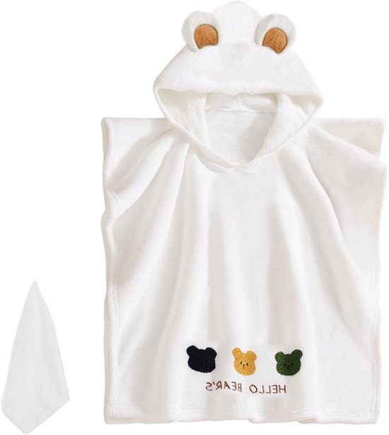 Super Absorberende Baby Bad Poncho met Kap - Badhanddoek voor Pasgeboren Jongens en Meisjes 0-3 Jaar, Ideaal voor Bad- en Zwemuitjes