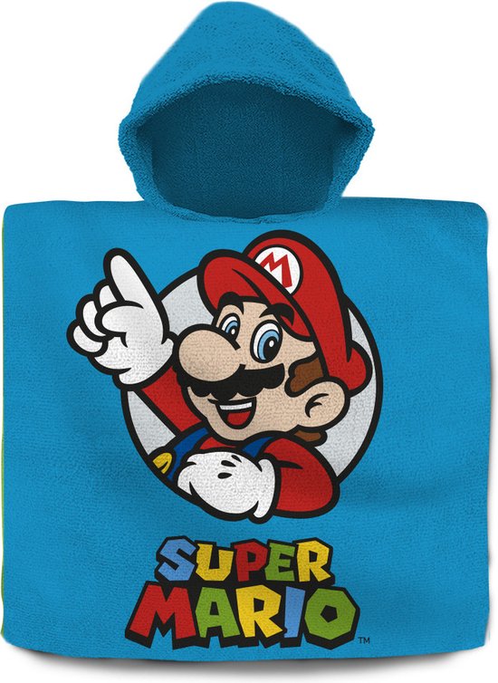 Super Mario bad cape/poncho - 60 x 120 cm - katoen - voor kinderen van Nintendo