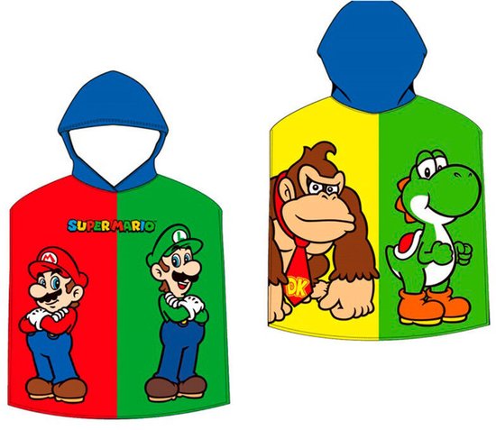 Super Mario poncho - badcape - 55x110 cm - Sneldrogend van Merkloos