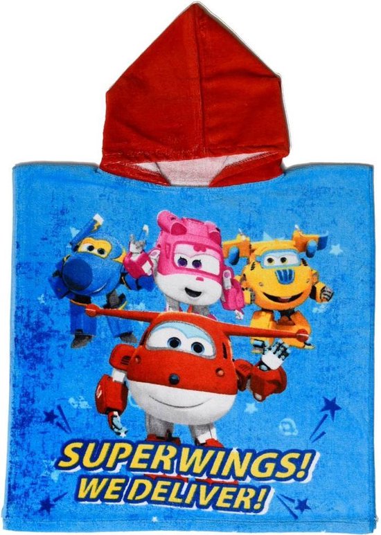 Super Wings On Time - Poncho 50 x 100 cm - Multi van Super Wings