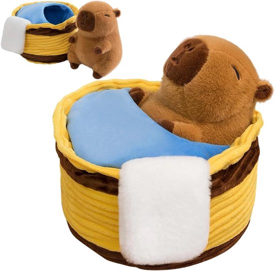 Super Zacht Capibara Knuffeldier in Badkuip | Pluche Speelgoed Cadeau Jongens en Meisjes