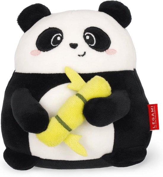Super Zachte Mini Panda Pluche Knuffel met Identiteitskaart - 14 x 15 x 12 cm