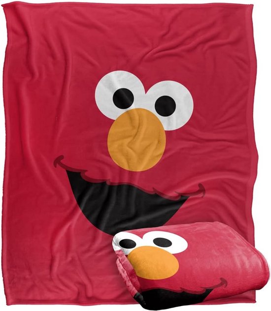 Super Zachte Pluche Sprei Deken met Elmo Gezicht - Silky Touch Plaid voor Kinderen 152x127 cm