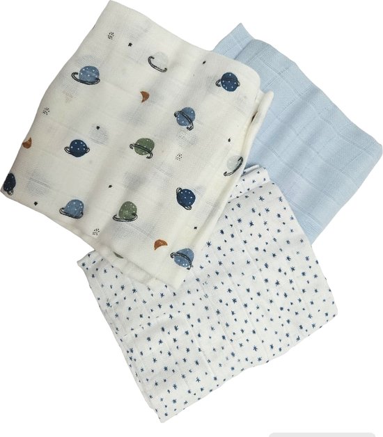 Supervintage set van hydrofiele zachte doeken 60 x 60 cm in diverse prints en kleuren van HEMA