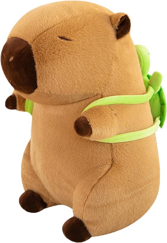 Superzachte Capibara Knuffel met Schildpad Rugzak - Schattig Pluche Dier Speelgoed Cadeau