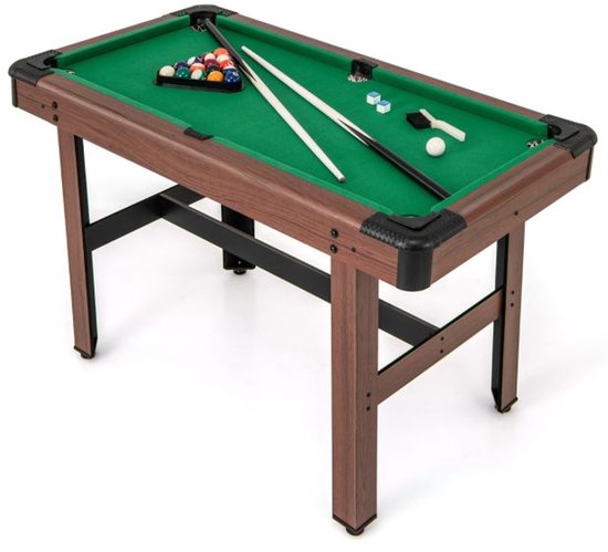 SureDeal® - Biljarttafel 122x61x76 cm - Hout - Incl. Ballen, 2 Keuen, Krijt & Borstel - Verstelbare Poten - Groen Laken - Voor Bar & Speelkamer - Compact van SureDeal®