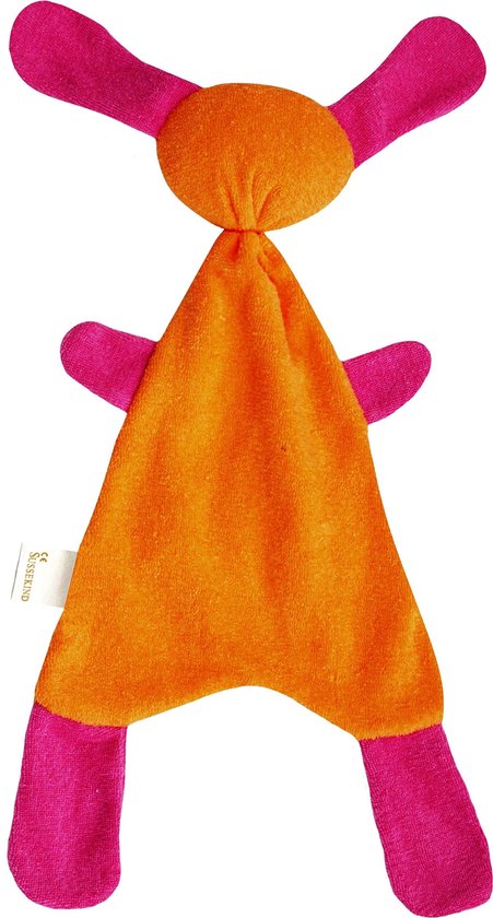 Sussekind Doggy van oranje/fuchsia katoenen tricot badstof van Studio Ditte