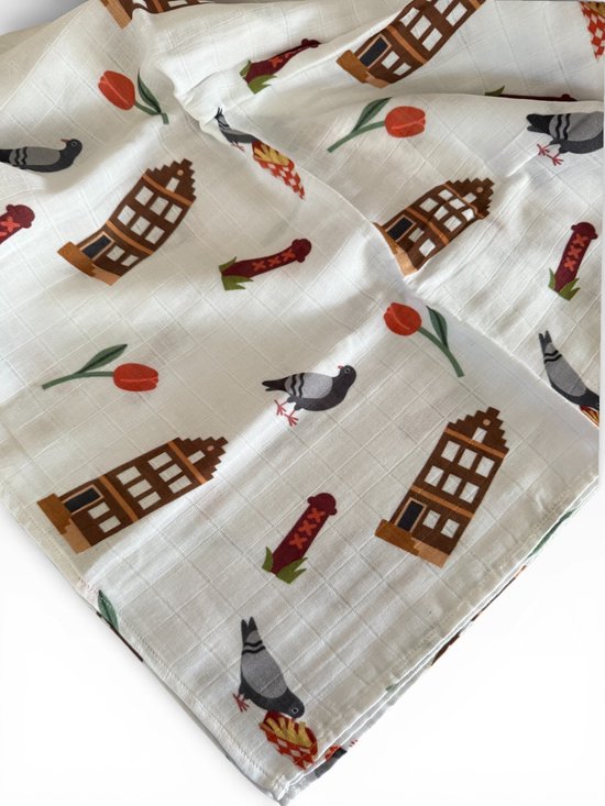 Swaddle Amsterdam doek baby XL - duurzaam kraam cadeau - NOOX - van Noox