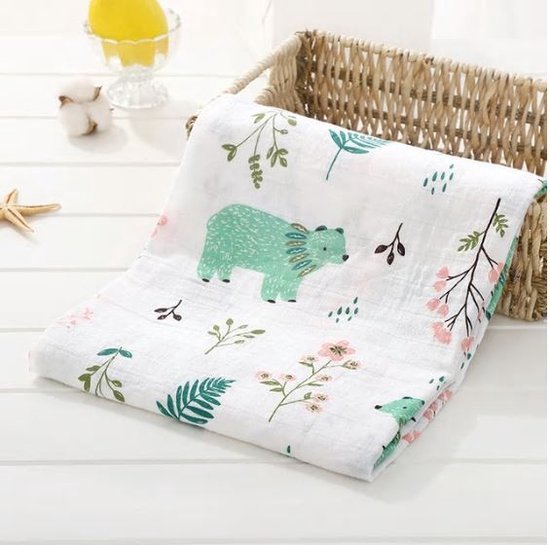 swaddle Ijsbeer XL Hydrofiel doek omslagdoek 120 x 120 cm katoen van Jollein