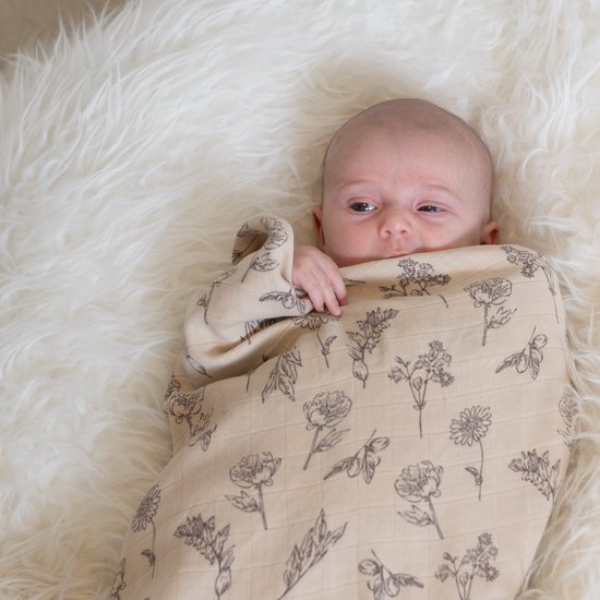 Swaddle Lalieloe - Hydrofiele Doek - 110x100 cm - Mét bijpassend Mutsje - Hydrofiele Luier van Lalieloe