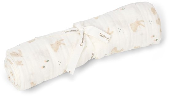 Swaddle - Wit - 120 cm - Newborn Naturals - Baby Bunny van Baby Bunny
