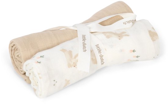 Swaddle - Wit - Newborn Naturals - Baby Bunny van Merkloos