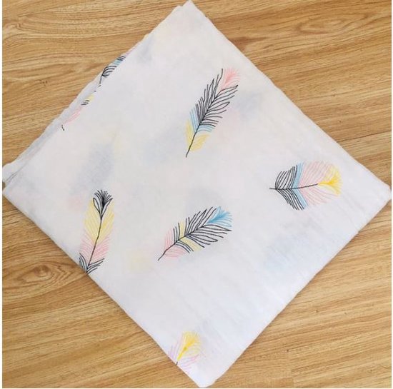 Swaddle XL hydrofiele doek 120x120 cm - katoen -Keurrijke veren van Jollein