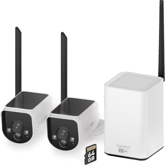 Swann - MaxRanger4K Solar Wireless Security System / 2x NVW-MR4KCAM 4K Cameras van Swan