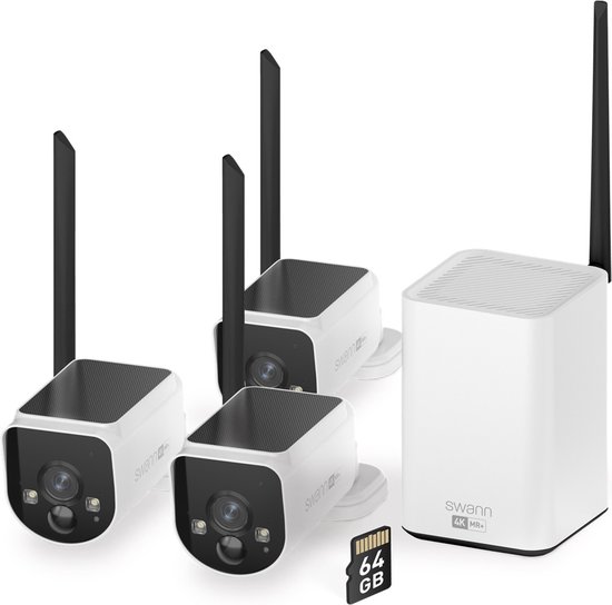 Swann - MaxRanger4K™ Solar Wireless Security System - 3x NVW-MR4KCAM 4K Cameras van Swan