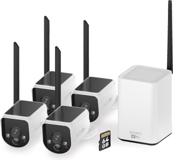 Swann - MaxRanger4K Solar Wireless Security System - 4x NVW-MR4KCAM 4K Cameras van Swan