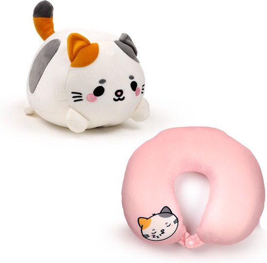 Swapseazzz Adoramals Kat 2-in-1 Pluche Reiskussen- Nekkussen van Swapseazzz