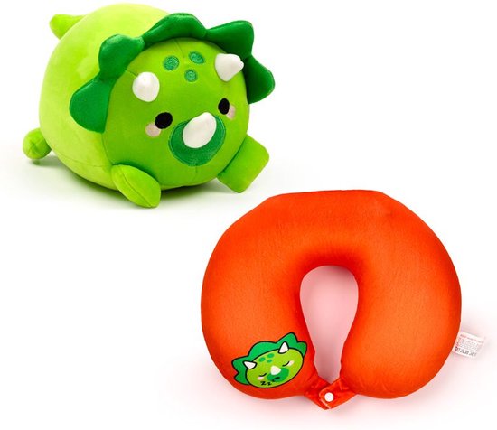 Swapseazzz Adorasaurs Dinosaurus 2-in-1 Pluche Reiskussen- Nekkussen van Swapseazzz