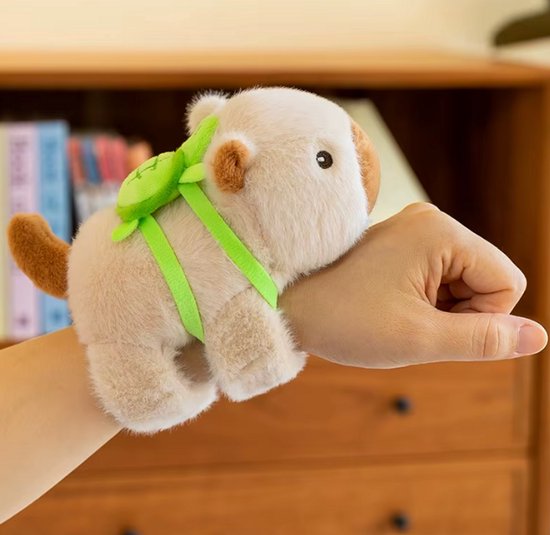 SWAXIGON - Capybara Knuffel - Gordijnhouderring - Armbanden Speelgoed - Polsbandjes - 18CM - Biege van Merkloos