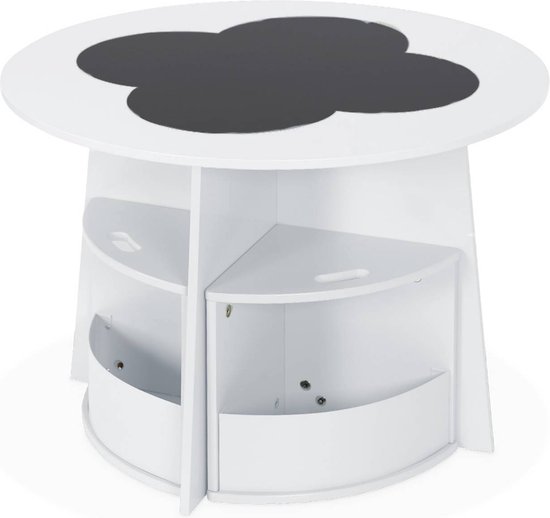 sweeek - Kindertafel en 4 stoelen met leisteen en opbergruimte van Sweeek