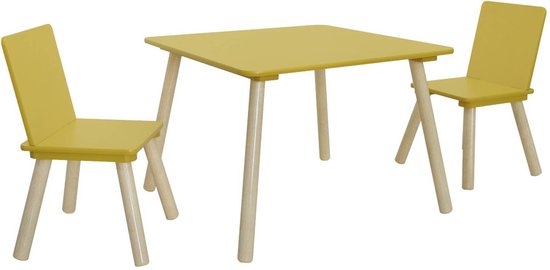 sweeek - Kindertafel vierkant met 2 stoelen grenenhout - judith van Sweeek