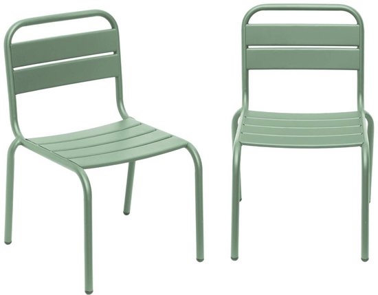 sweeek - Set van 2 metalen kinderstoelen van Merkloos