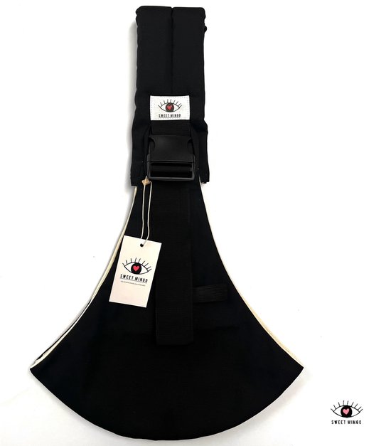 Sweet Mingo - peuter heup draagzak - zij- heupdrager - verstelbare carrier voor baby en peuter tot 15 kg - baby en peuter artikelen- simply black design van Merkloos
