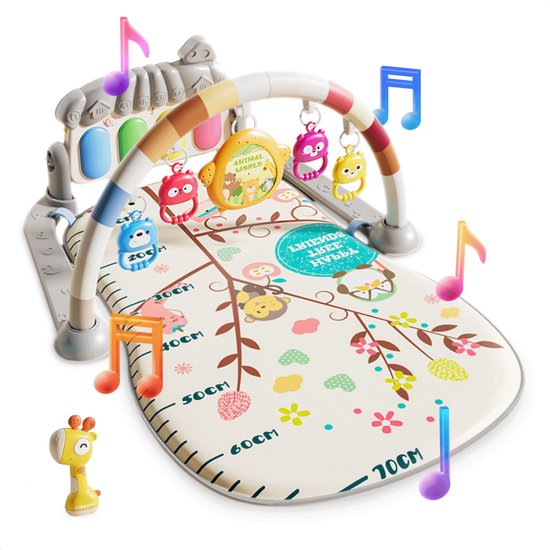 Sweet Sprout Babygym - Inclusief Ramelaar - Speelmat - Speelkleed - Speelmat baby - 75x52x39cm - Met speelboog en geluiden - Baby speelgoed van Merkloos