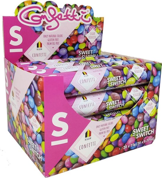 SWEET-SWITCH - Confetti - Snoep - Suikerarm - Glutenvrij - KETO - 20x22g van SWEET-SWITCH